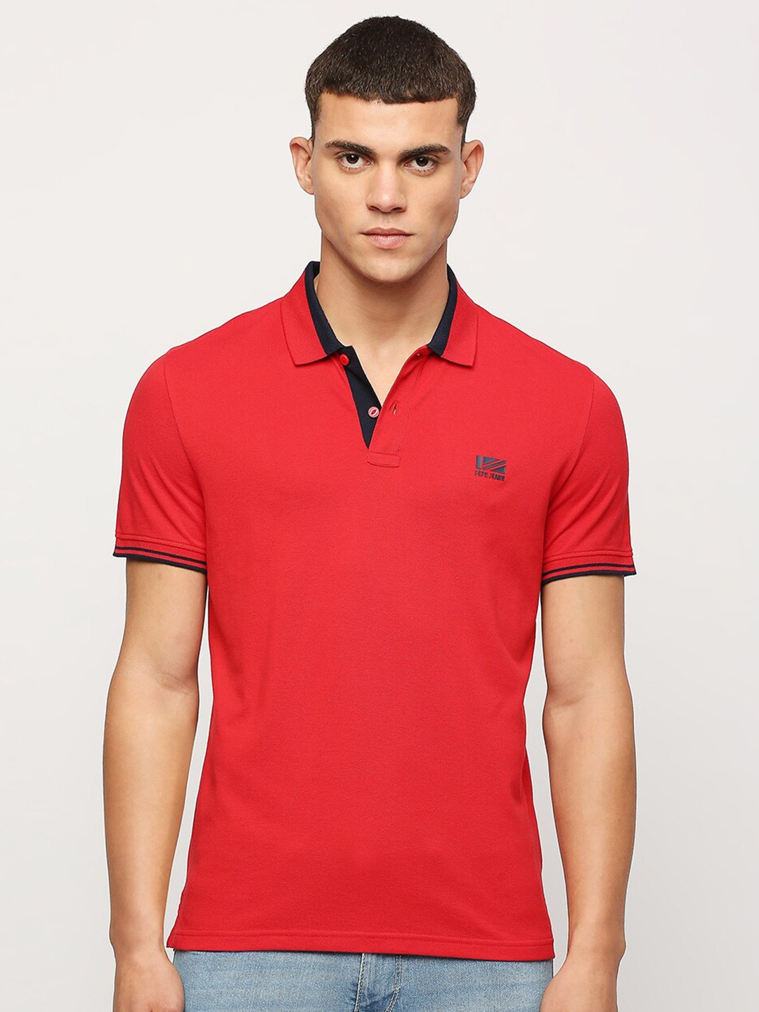 

Pepe Jeans Short Sleeves Polo Collar T-shirt, Red