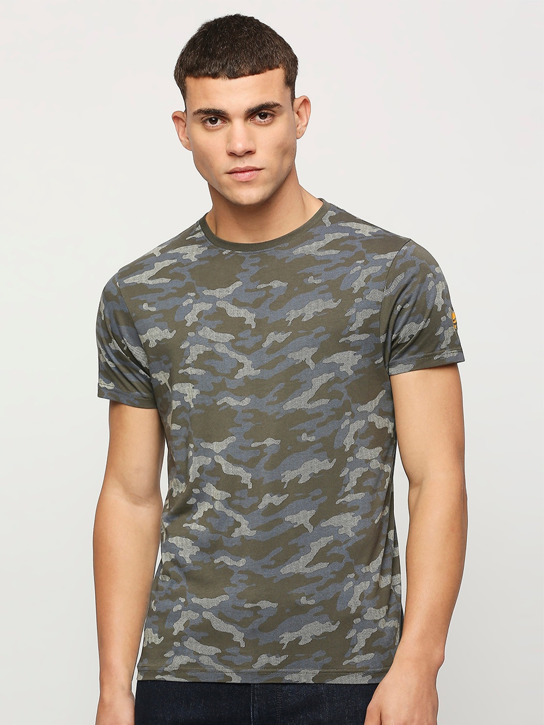 

Pepe Jeans Camouflage Printed Slim Fit Pure Cotton T-shirt, Green