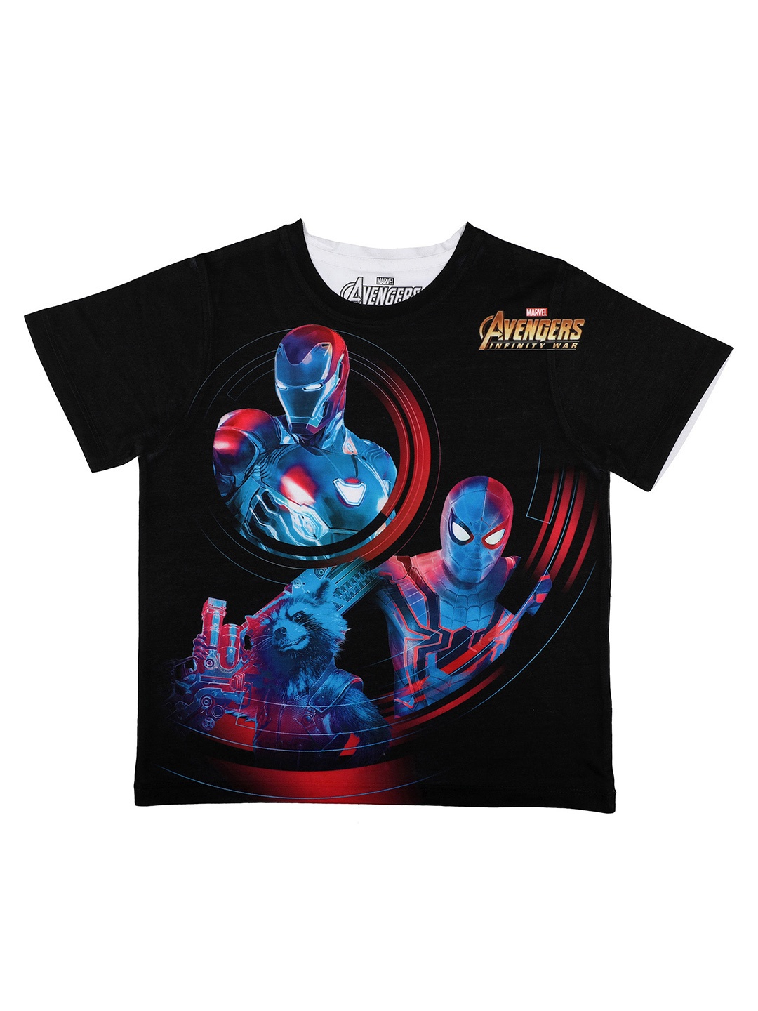 

Marvel by Wear Your Mind Boys Black Printed Round Neck T-shirt
