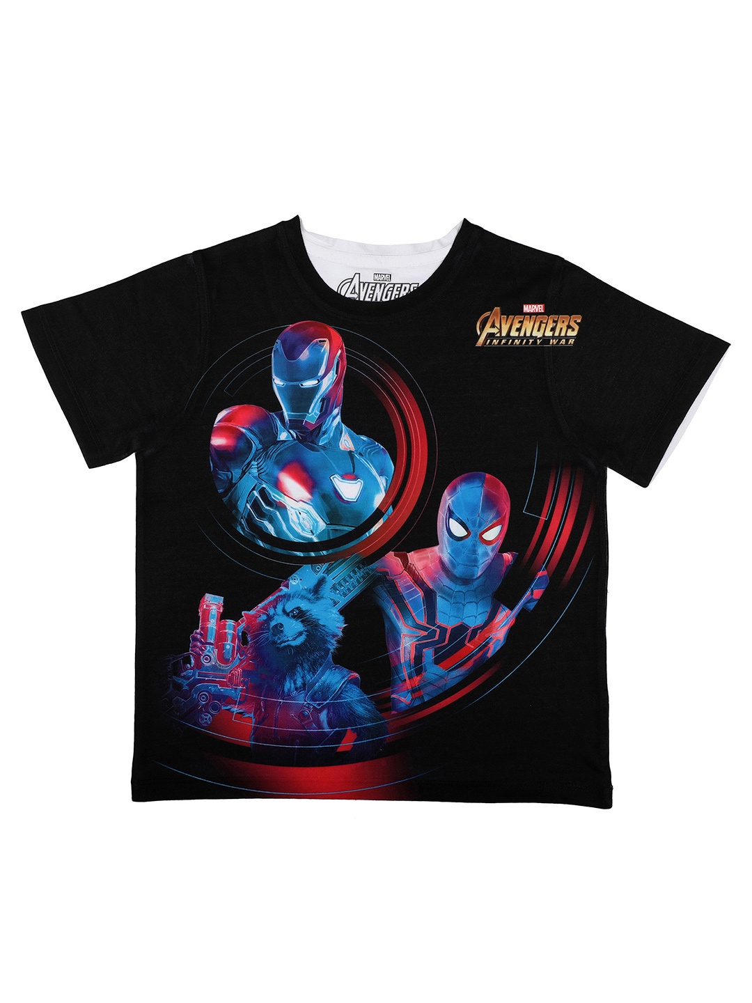 

Marvel by Wear Your Mind Boys Black Printed Round Neck T-shirt