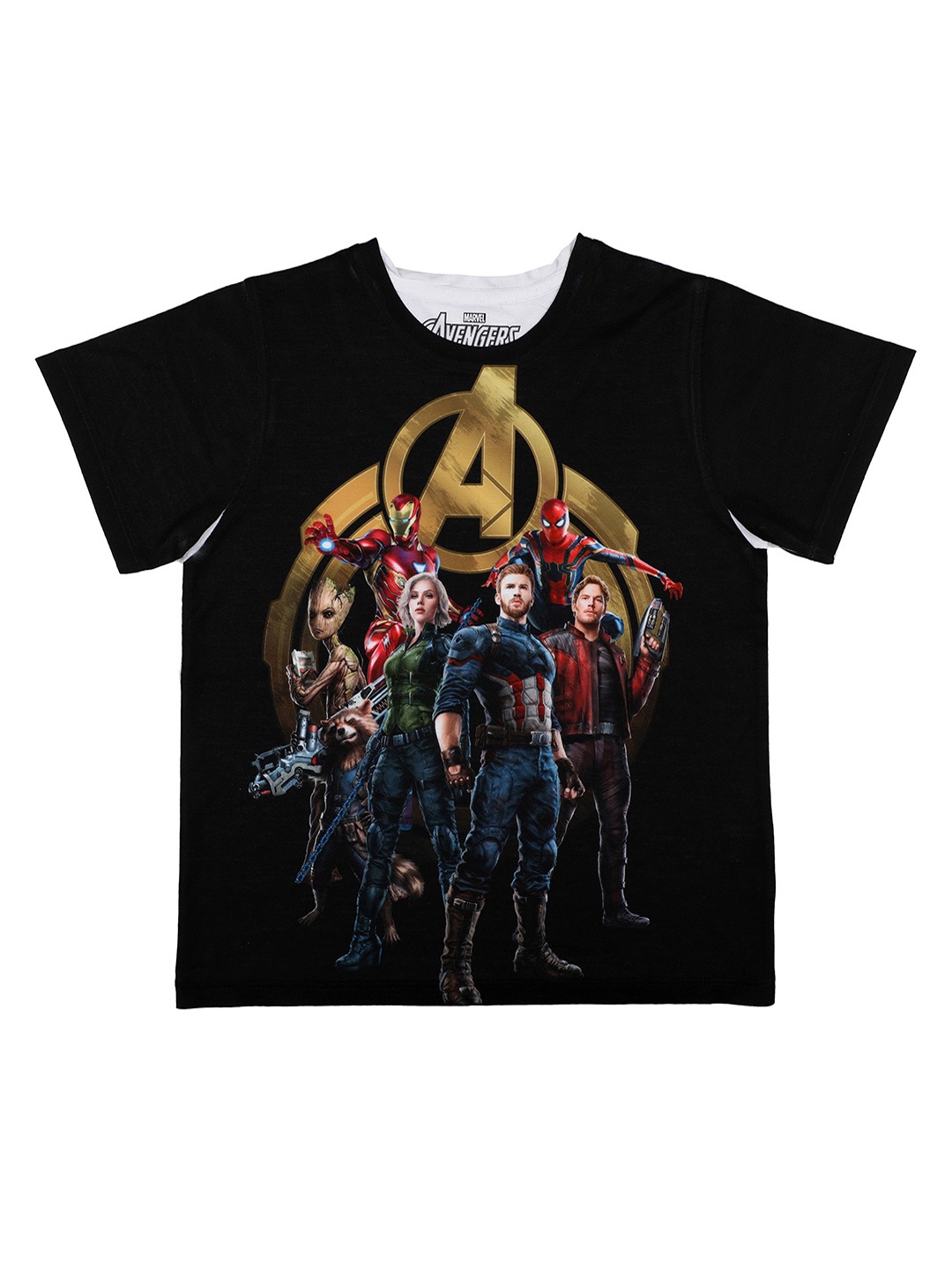 

Marvel by Wear Your Mind Boys Black Printed Round Neck T-shirt