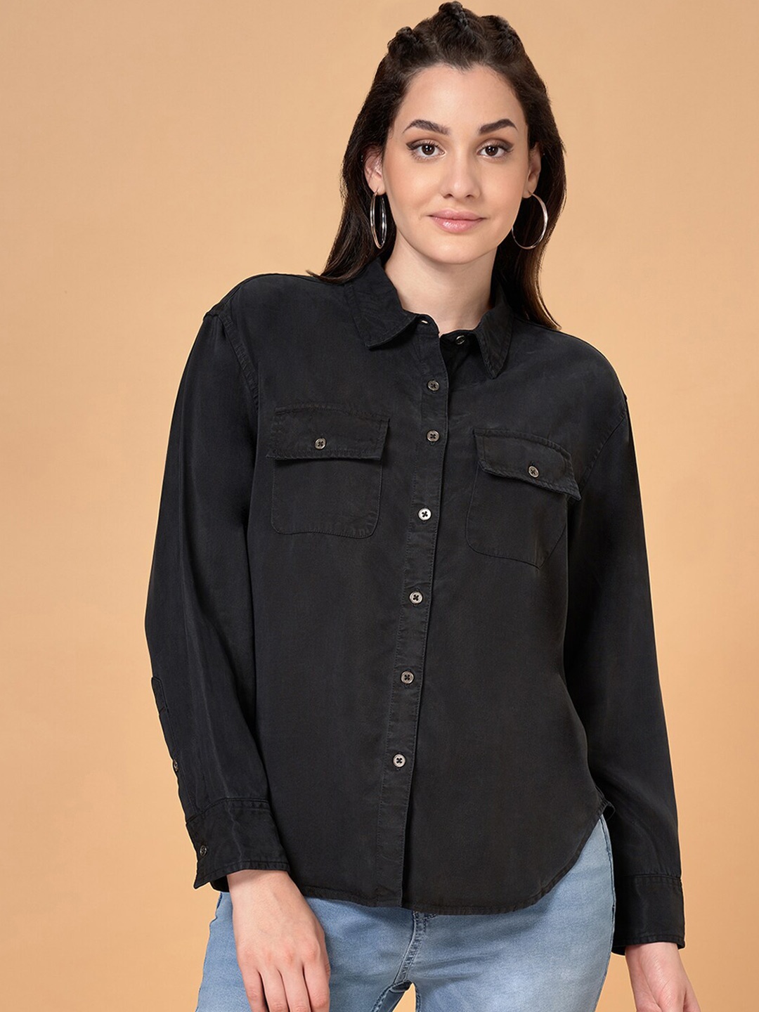 

SF JEANS by Pantaloons Cotton Casual Shirt, Black