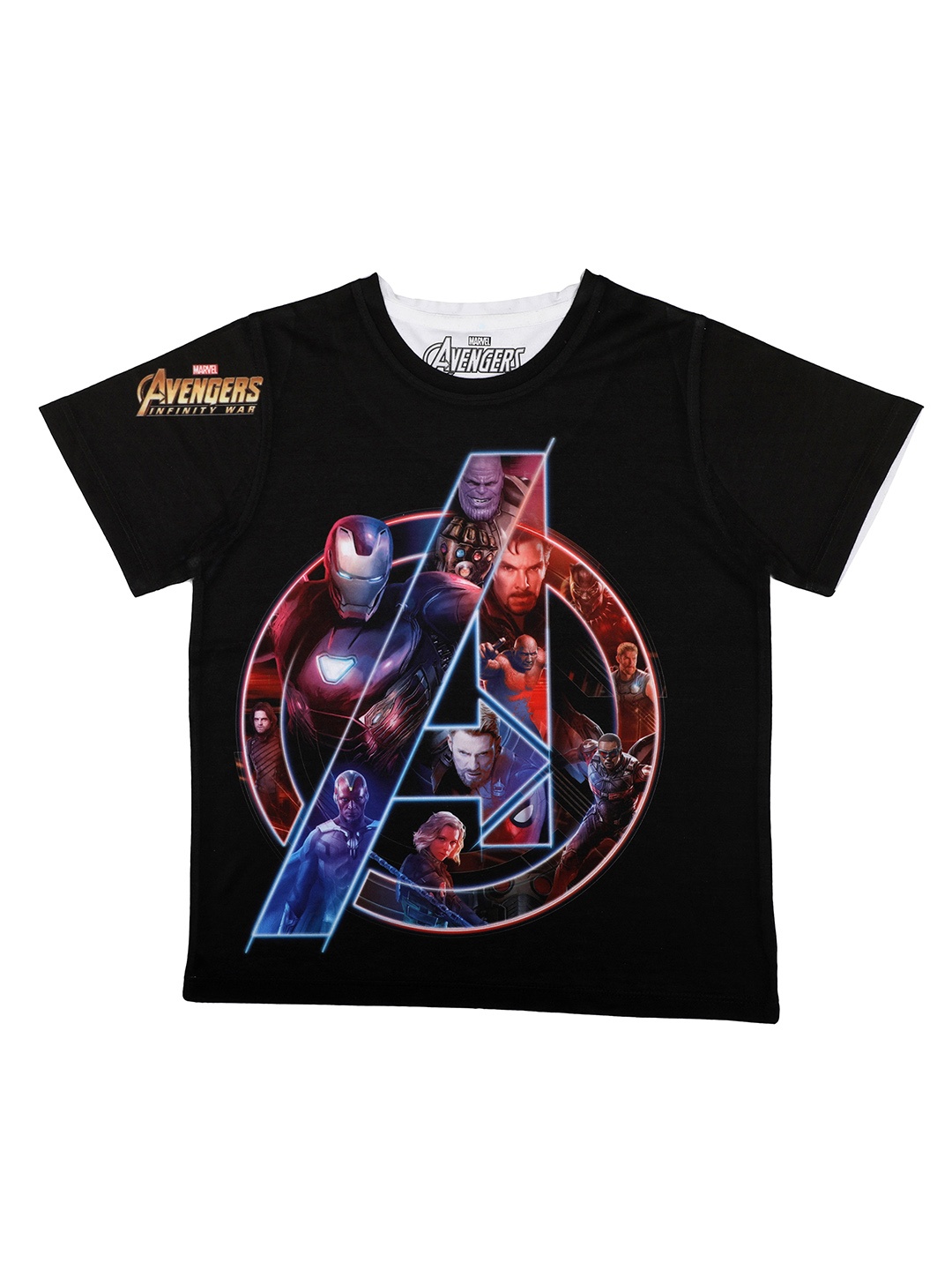 

Marvel by Wear Your Mind Boys Black Printed Round Neck T-shirt