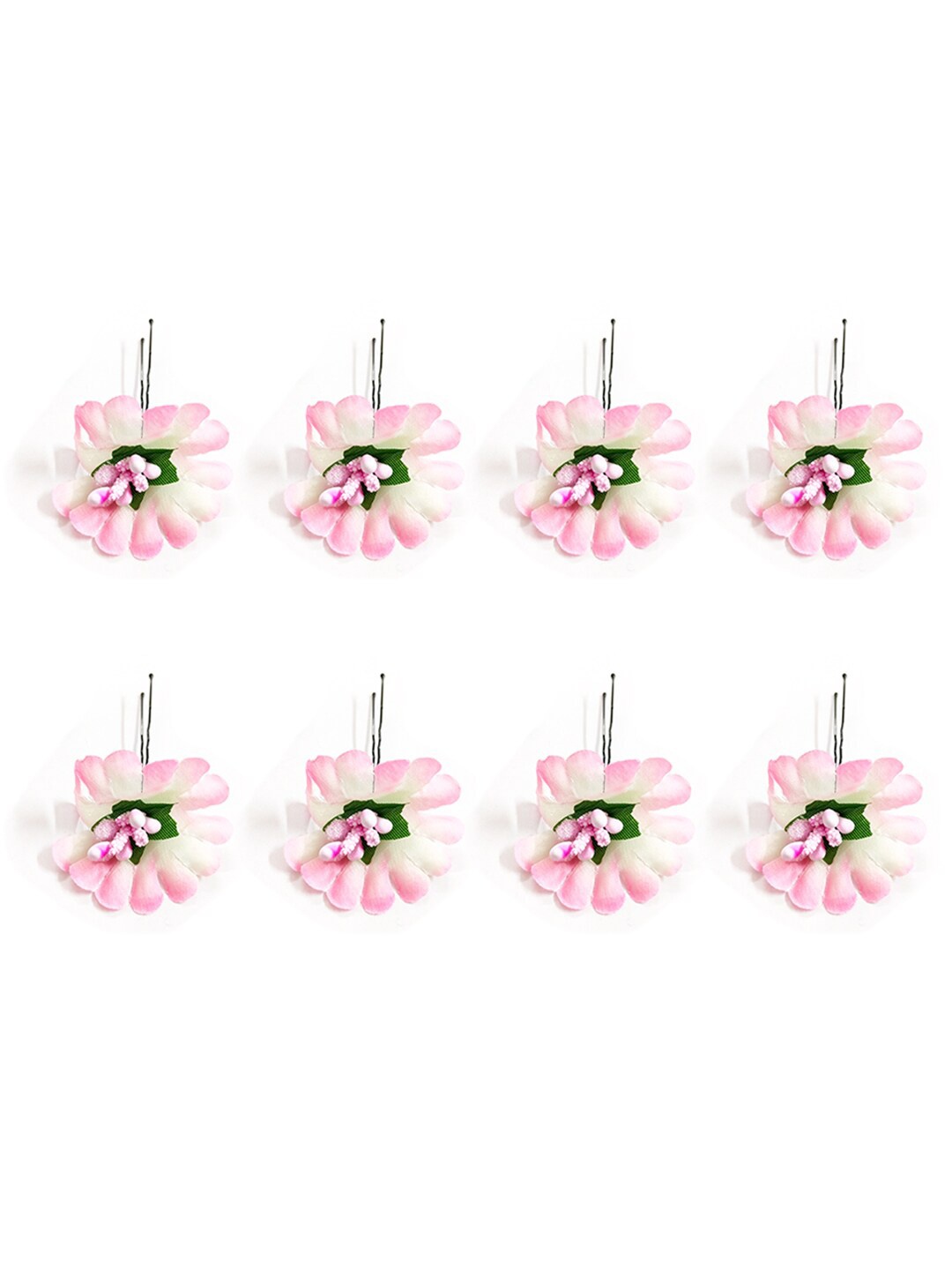 

Hair Flare Women Pink & Green Embellished U Pins