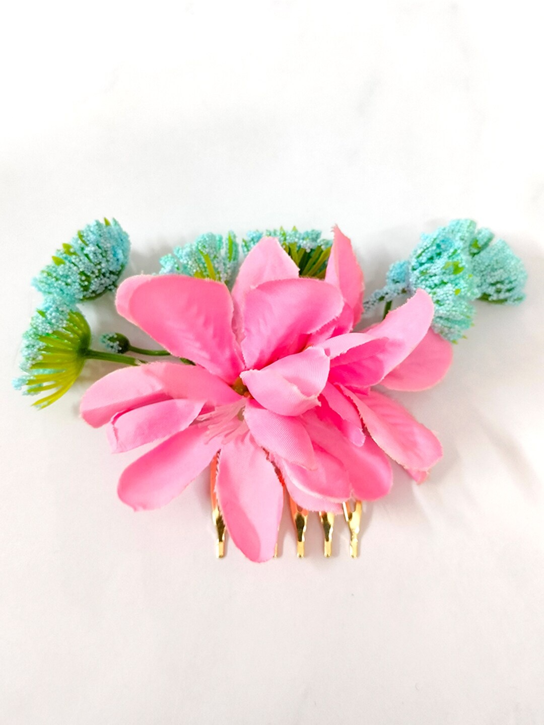 

Hair Flare Flower Shaped Comb Pin, Pink