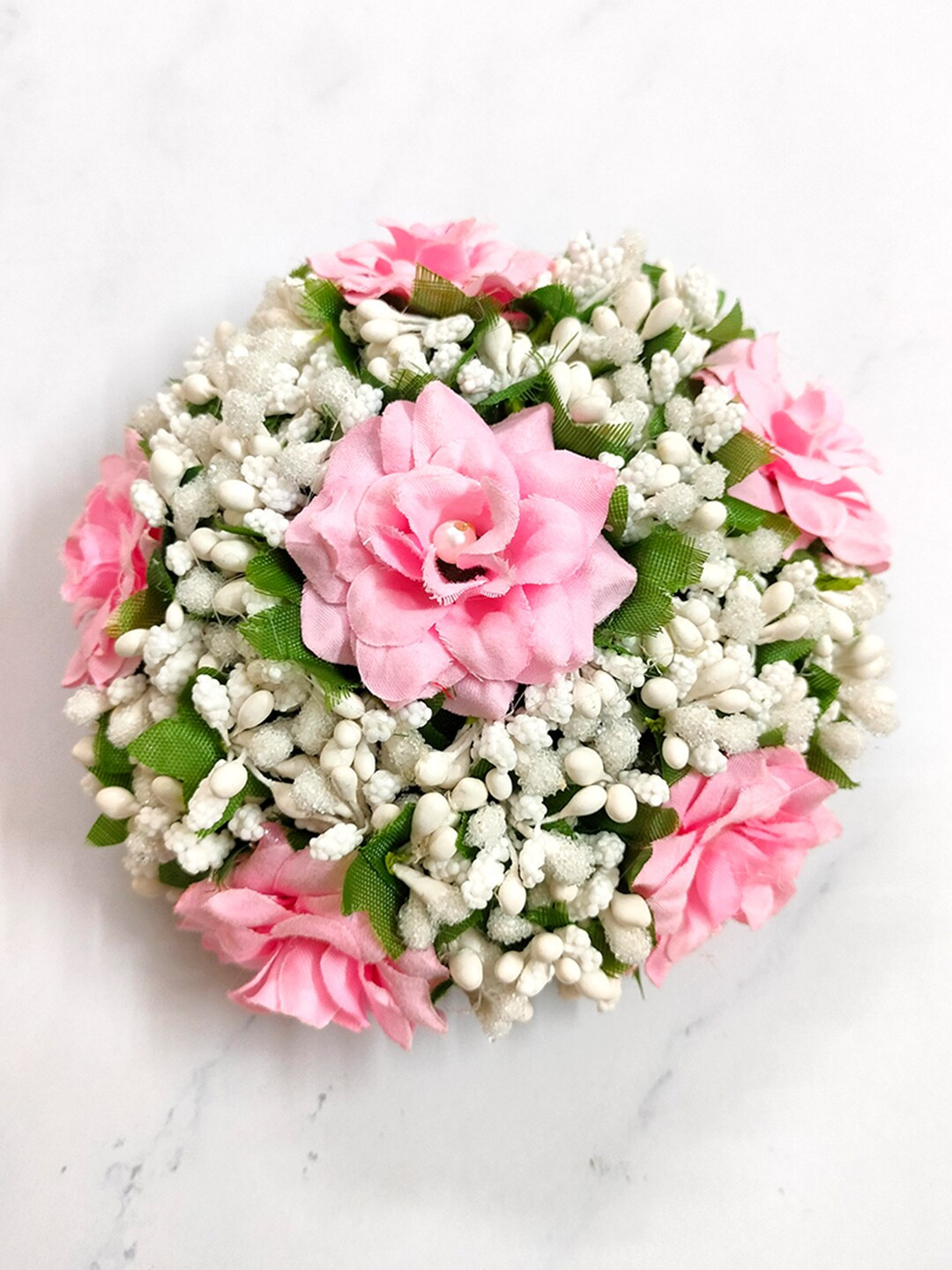 

Hair Flare Beaded Bun Cover, Pink
