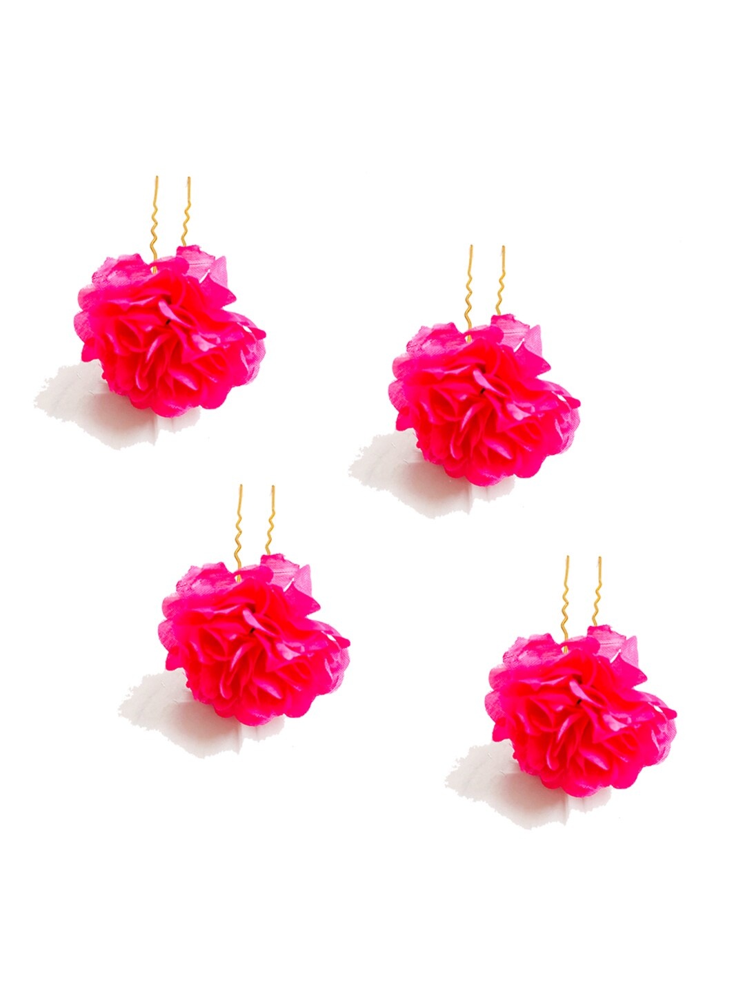 

Hair Flare Set of 4 Embellished U Pins, Pink