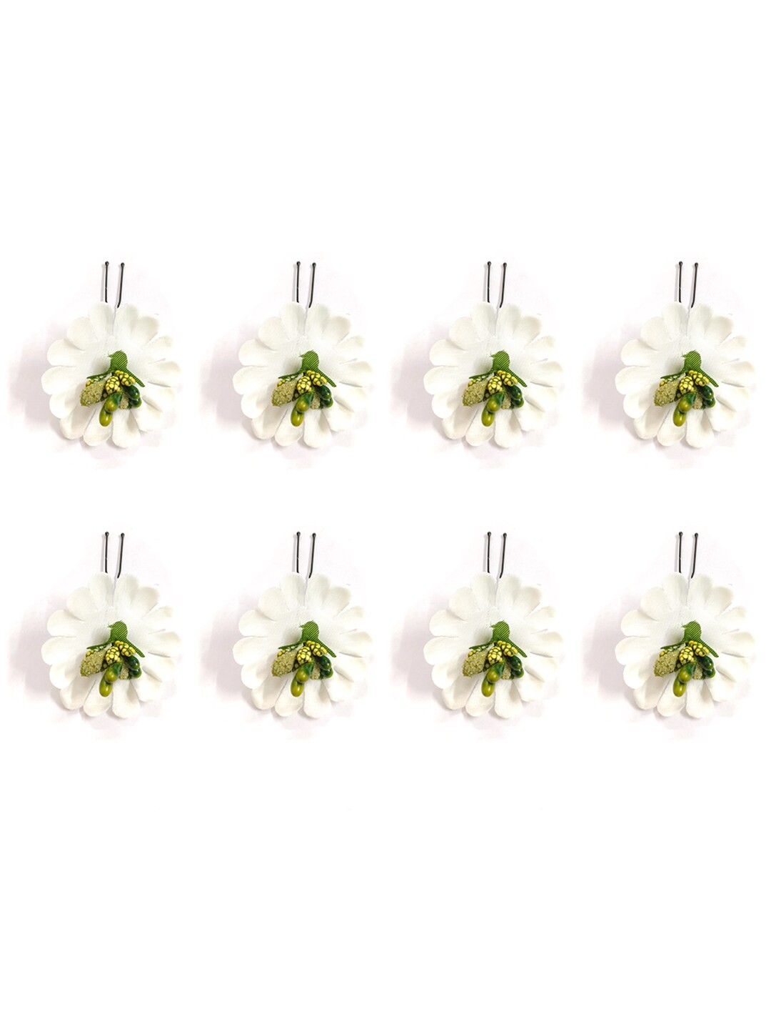 

Hair Flare Set of 8 Embellished Hair Accessory Set, White