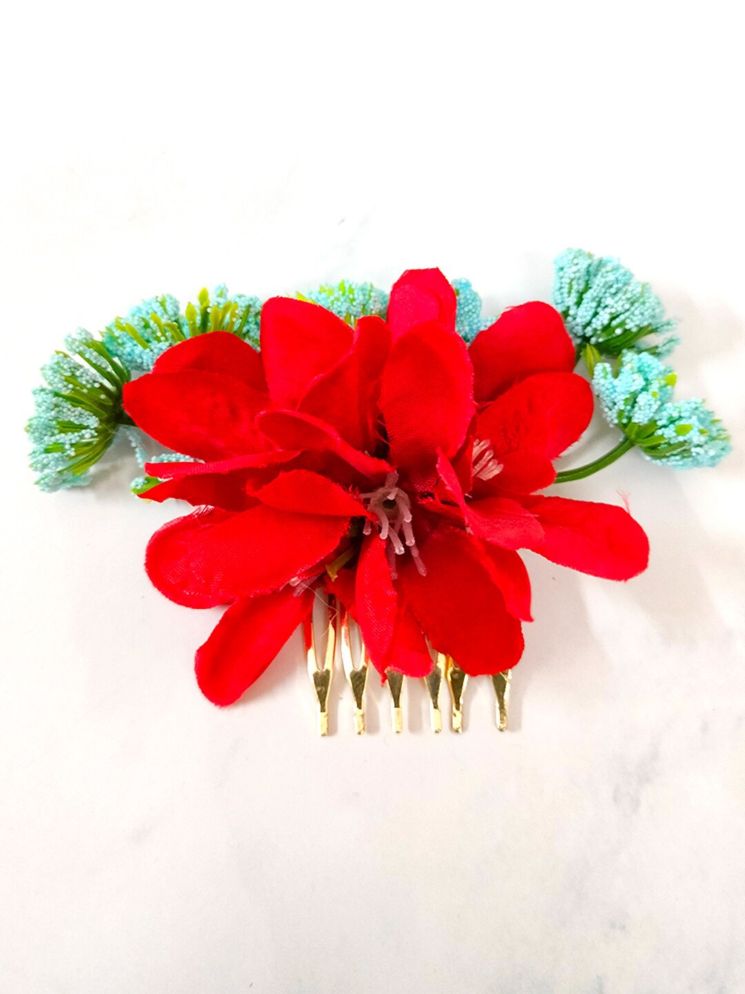 

Hair Flare Floral Comb Pin, Red