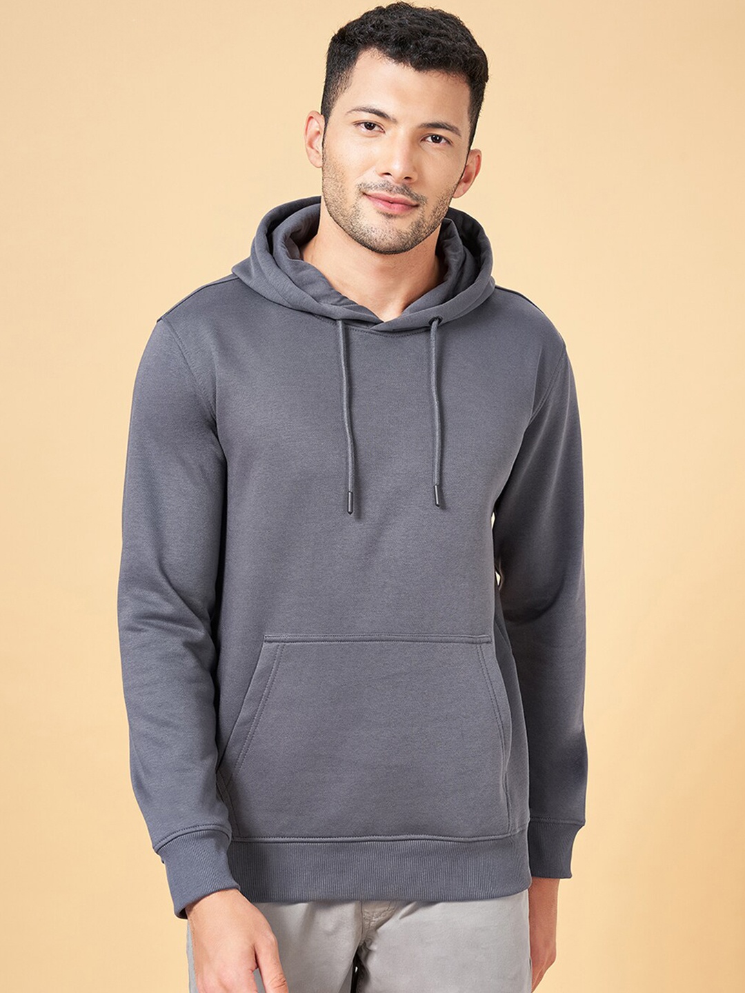 

Urban Ranger by pantaloons Hooded Cotton Sweatshirt, Grey