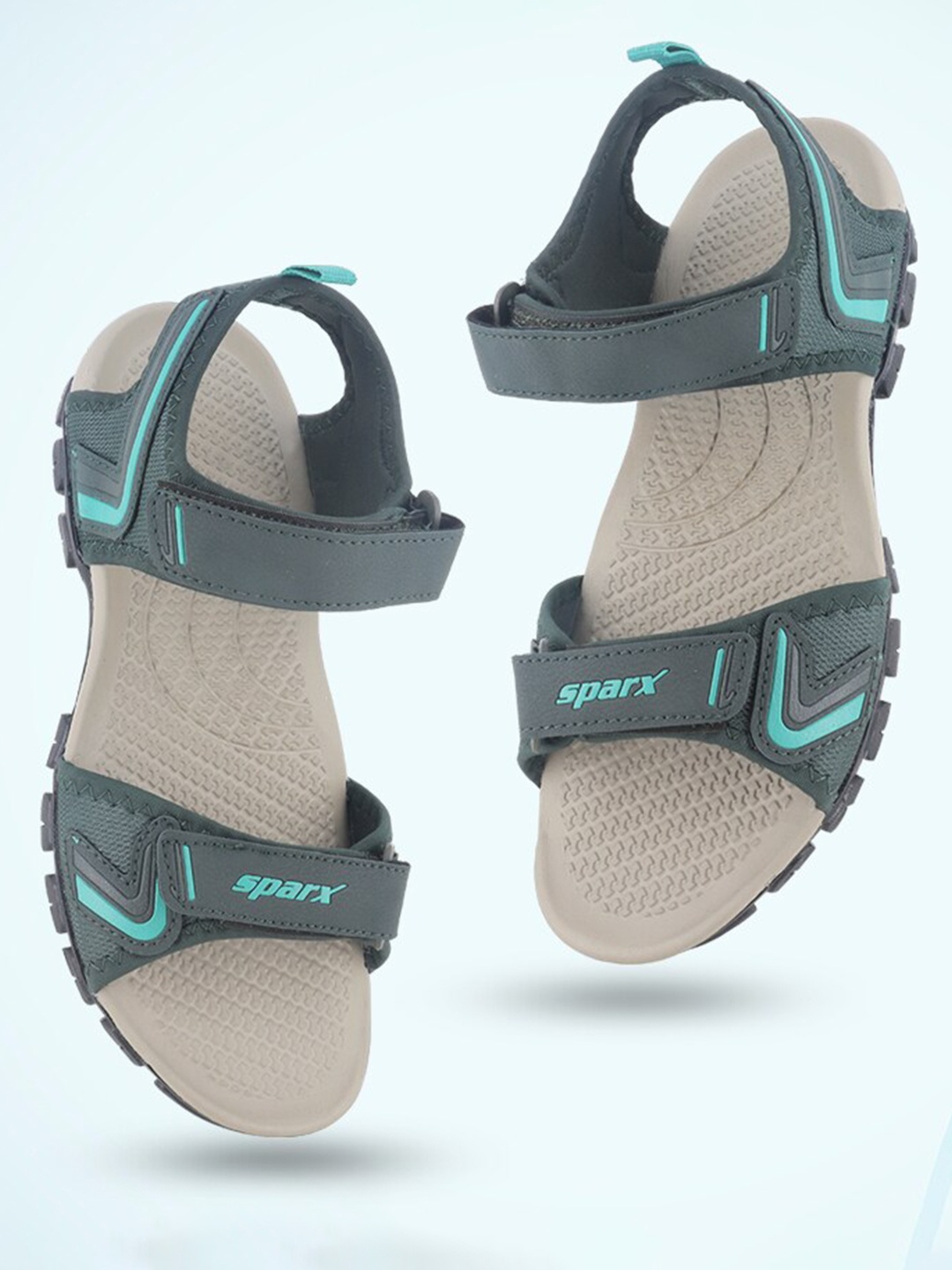 

Sparx Men Floater Sports Sandals With Velcro Closure, Grey