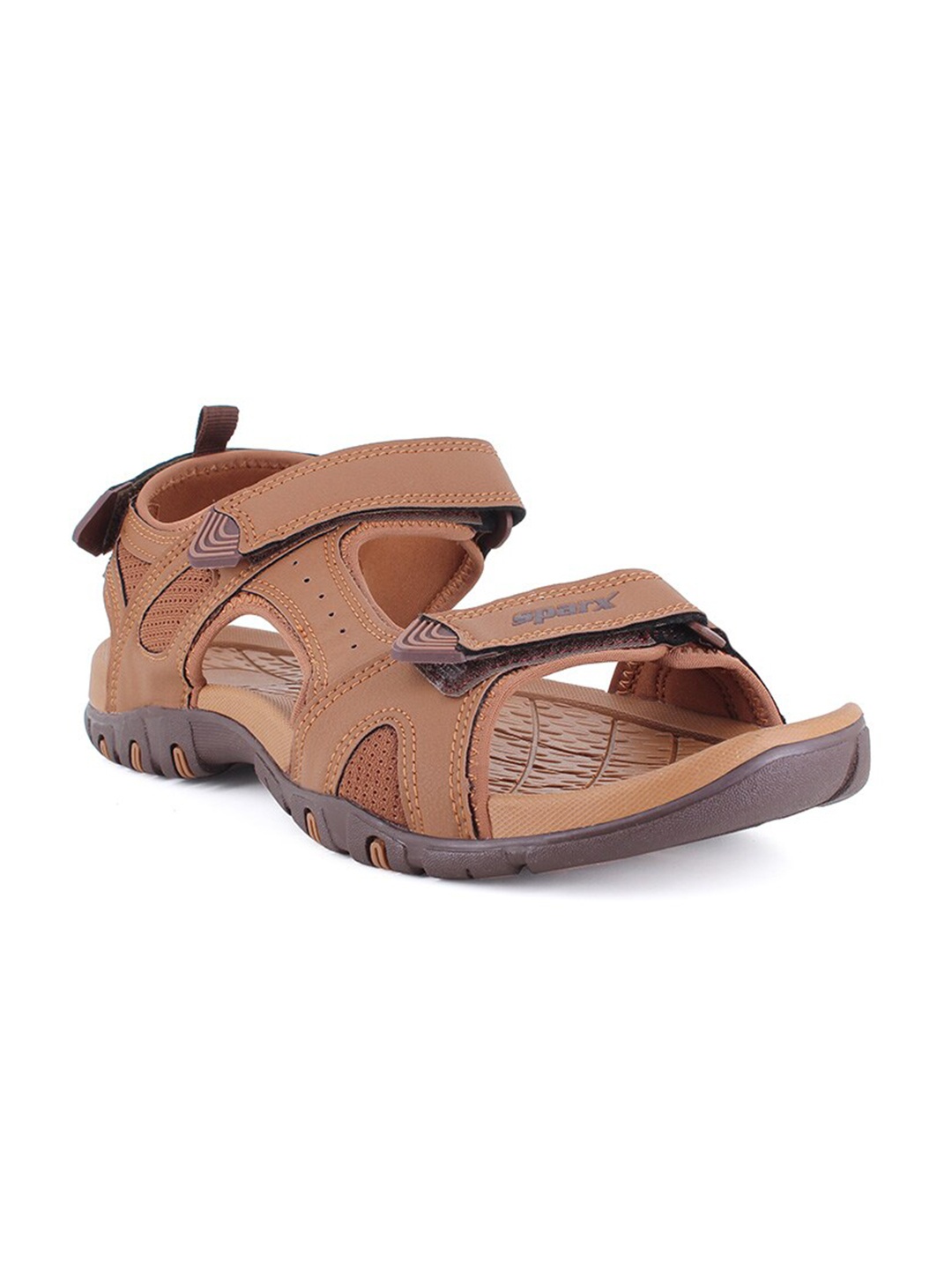 

Sparx Men Textured Sports Sandals With Velcro Closure, Tan