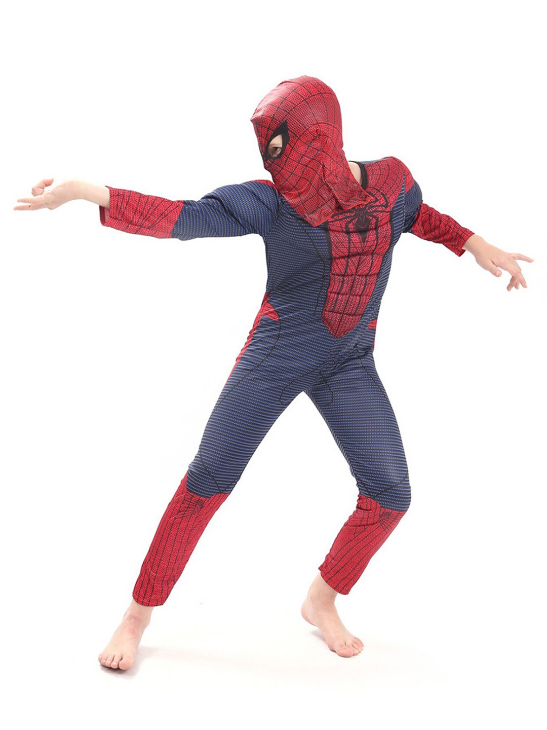 

JENNA Kids-Girls Spiderman Printed T-shirt & Trousers With Mask, Red