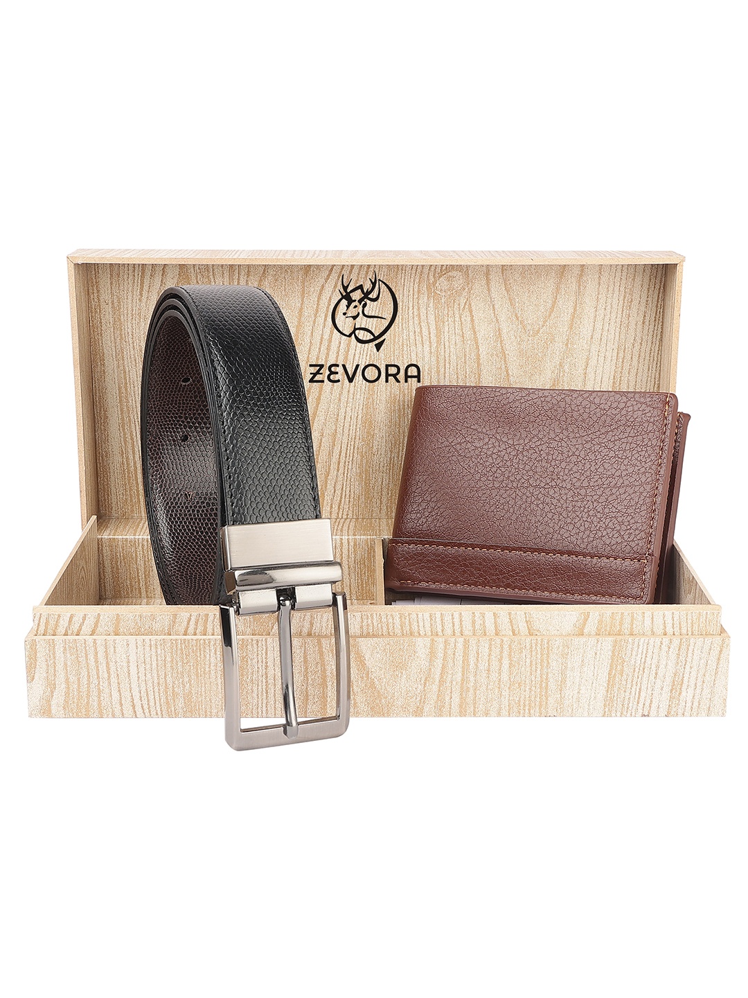 

ZEVORA Men Leather Accessory Gift Set, Black