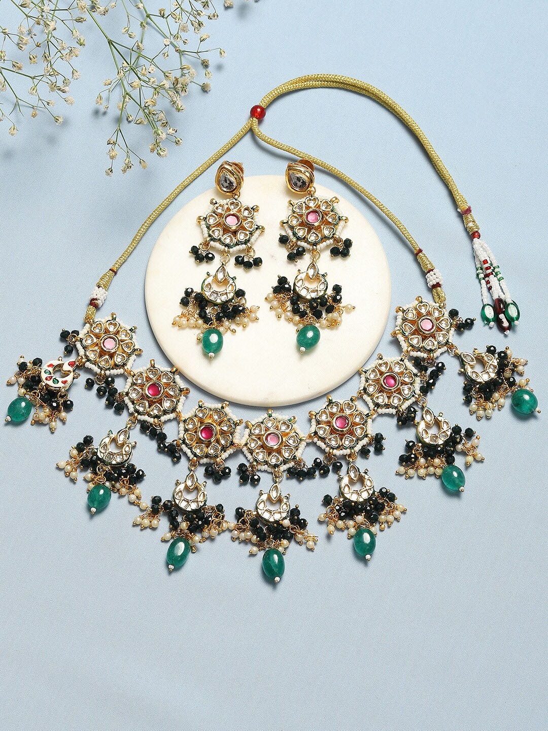 

Biba Gold-Plated Jewellery Set, Green