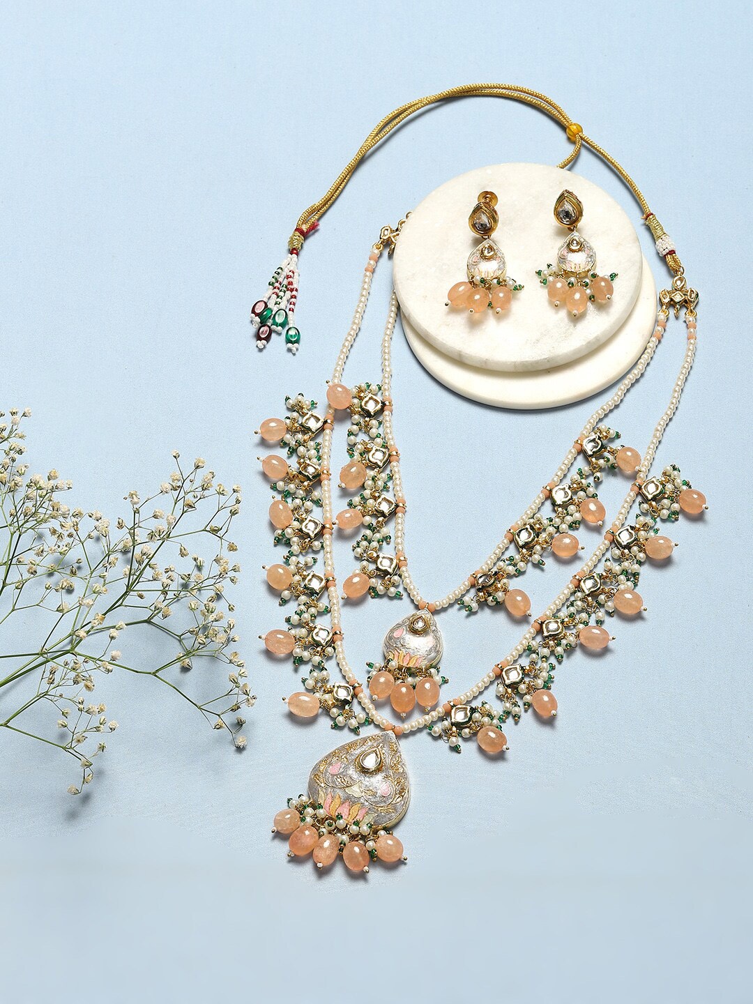 

Biba Silver-Plated Beaded Layered Jewellery Set, Nude