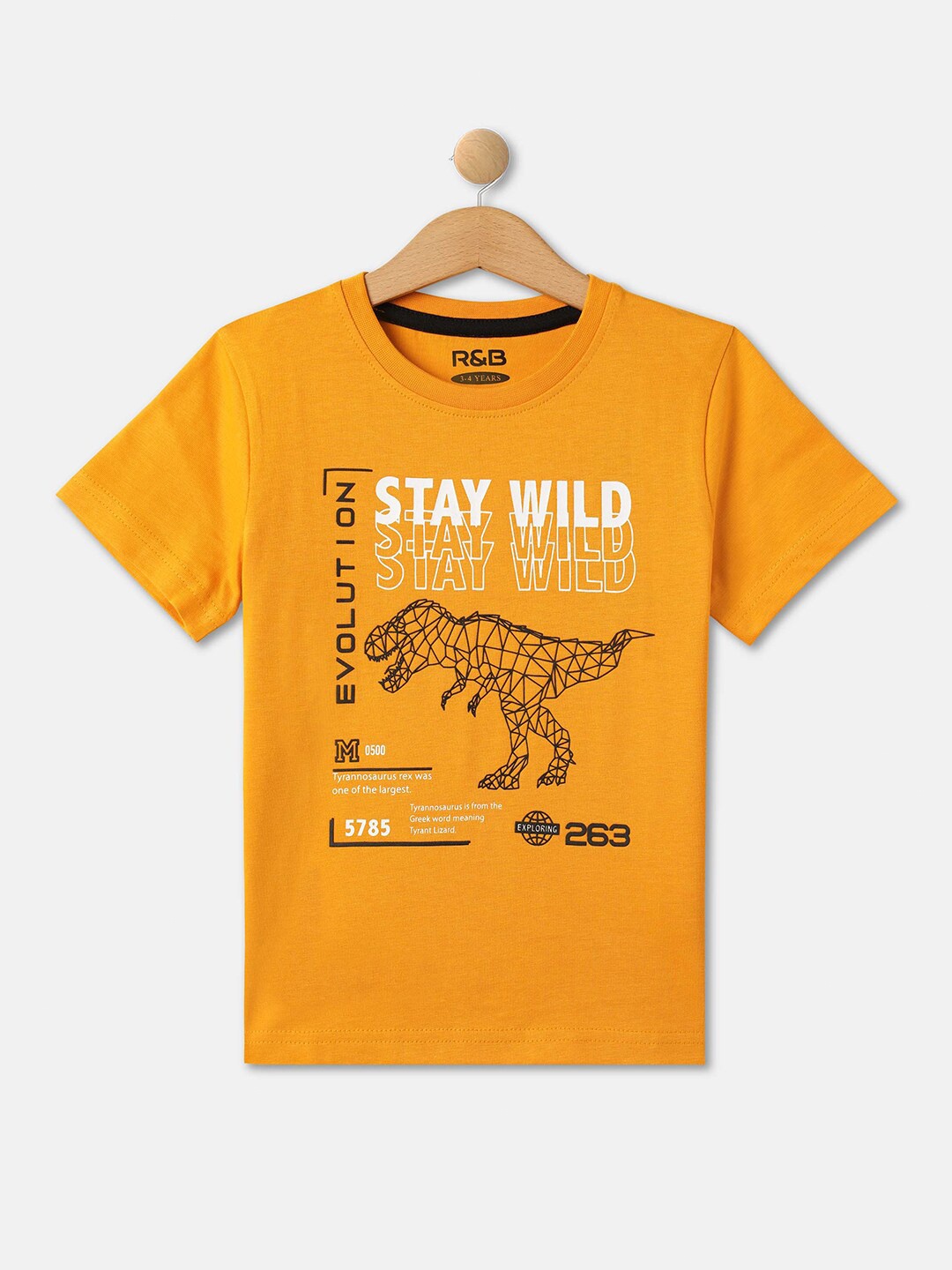 

R&B Boys Typography Printed T-shirt, Yellow