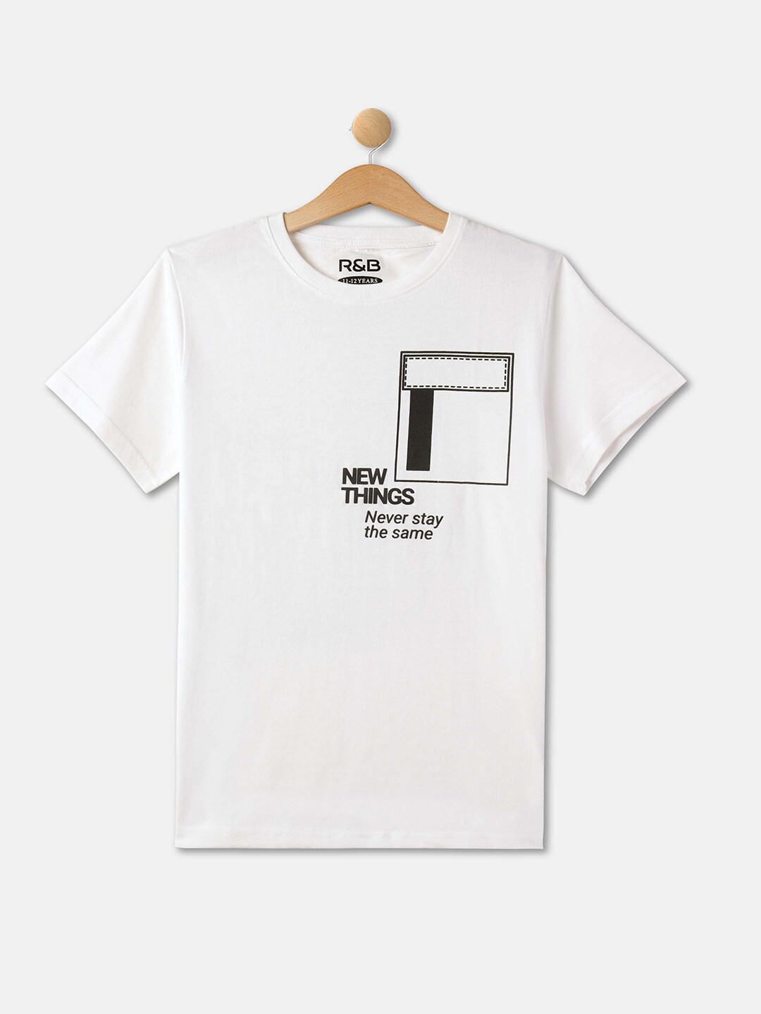 

R&B Boys Typography Printed T-shirt, White