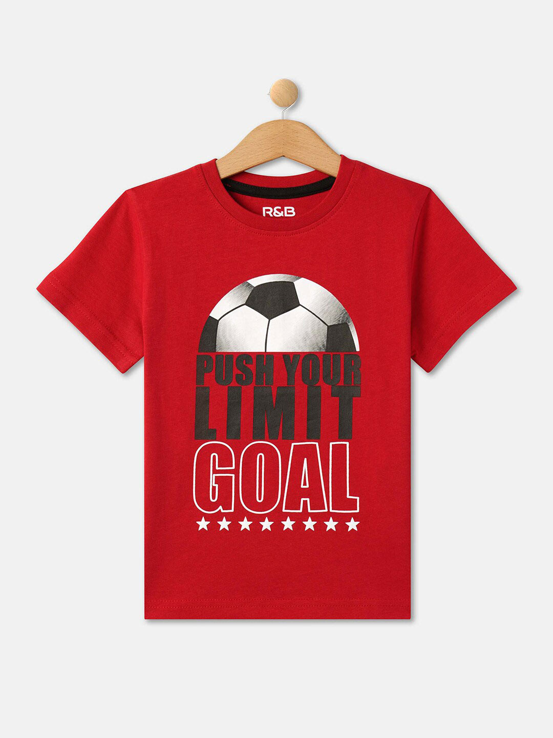 

R&B Boys Typograpgy Printed T-shirt, Red