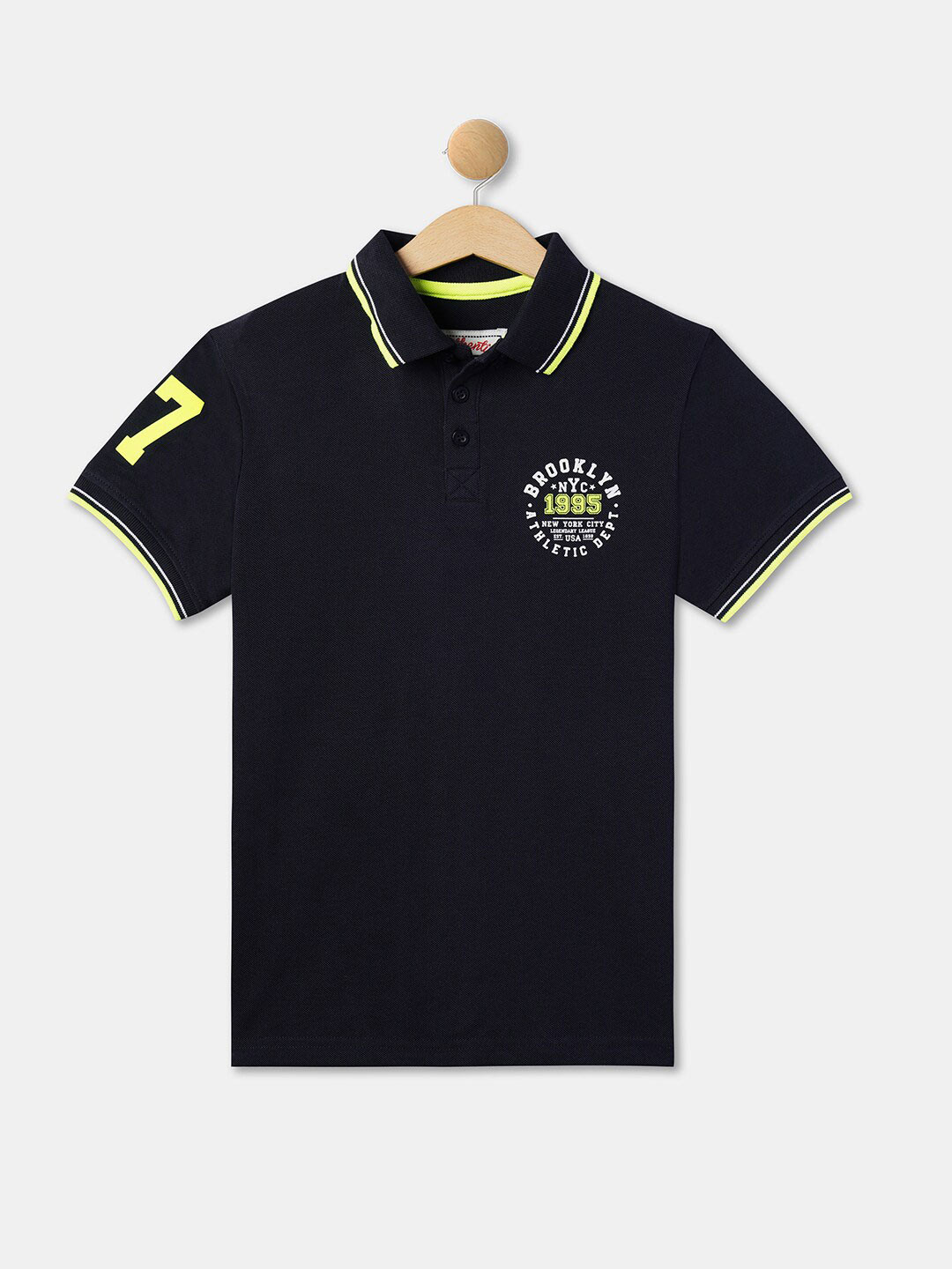 

R&B Boys Cotton Polo Collar T-shirt, Navy blue