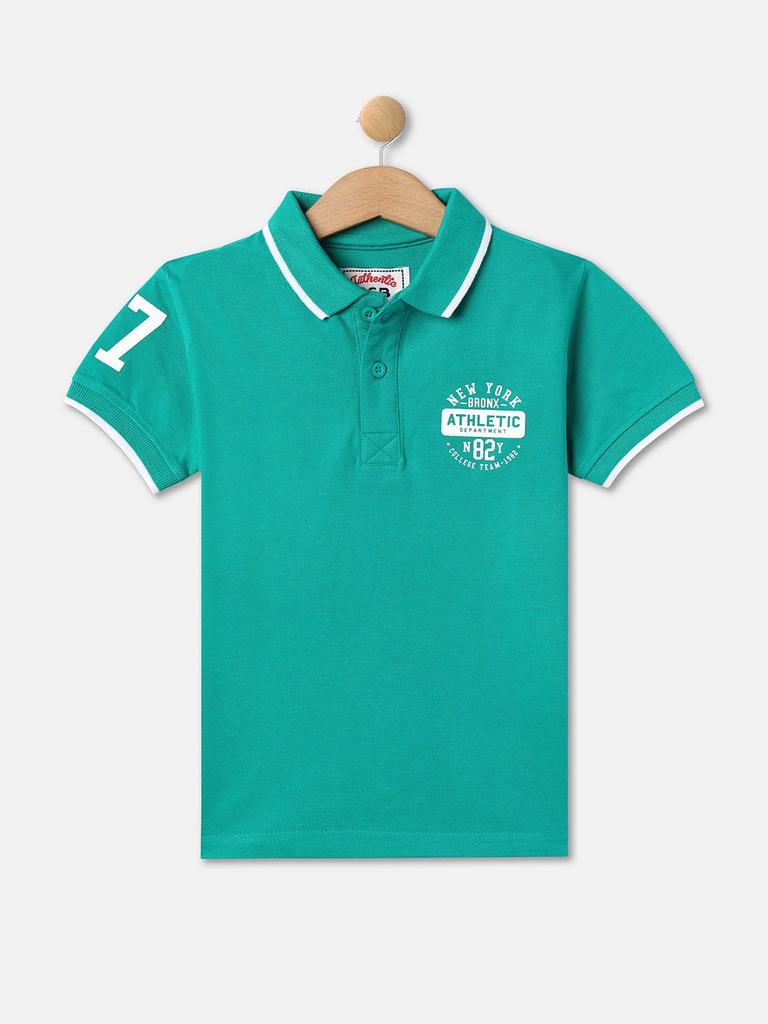 

R&B Boys Cotton Polo Collar T-shirt, Green