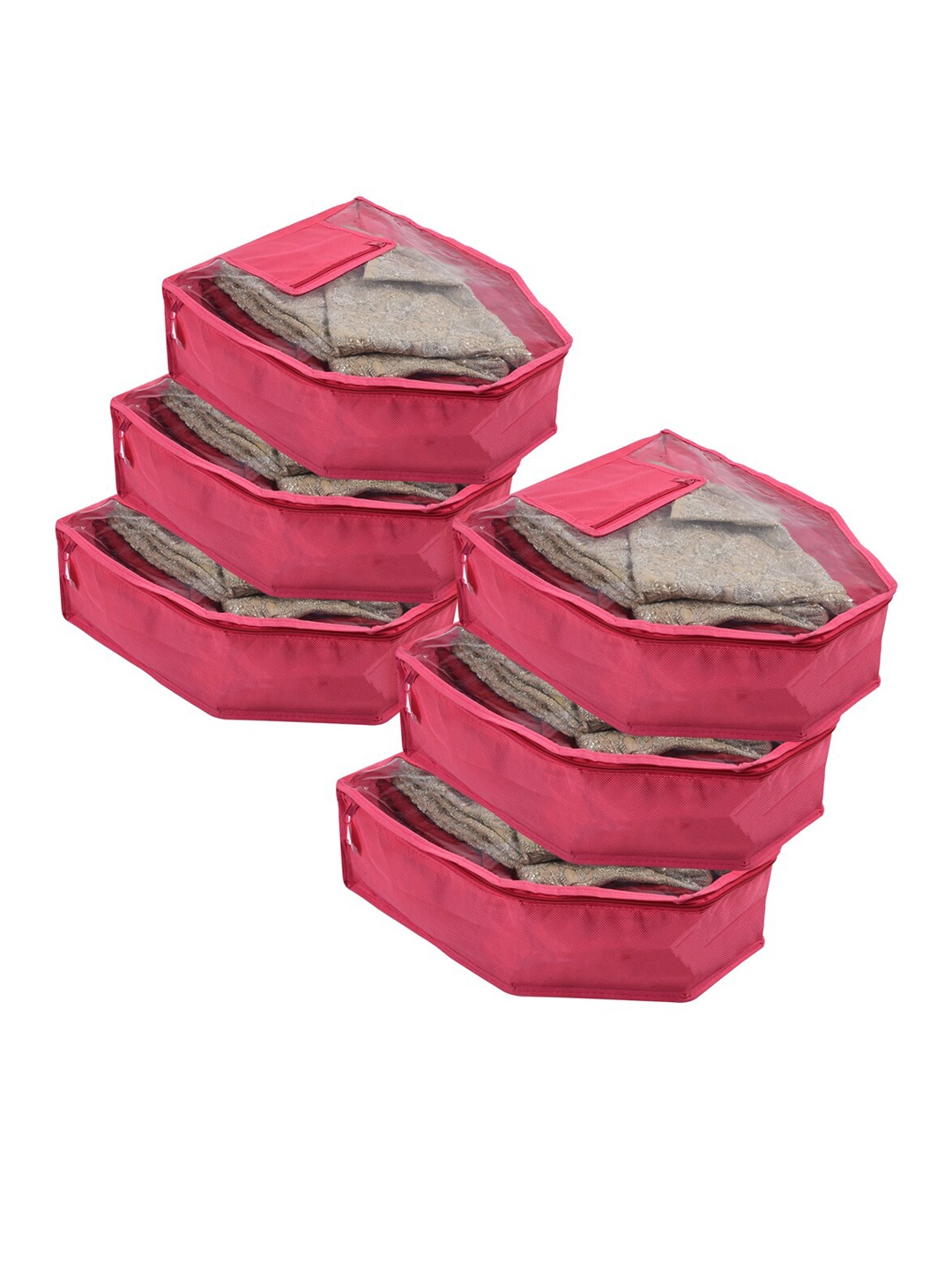

Kuber Industries Pink 6 Pieces Fabric Blouse Covers