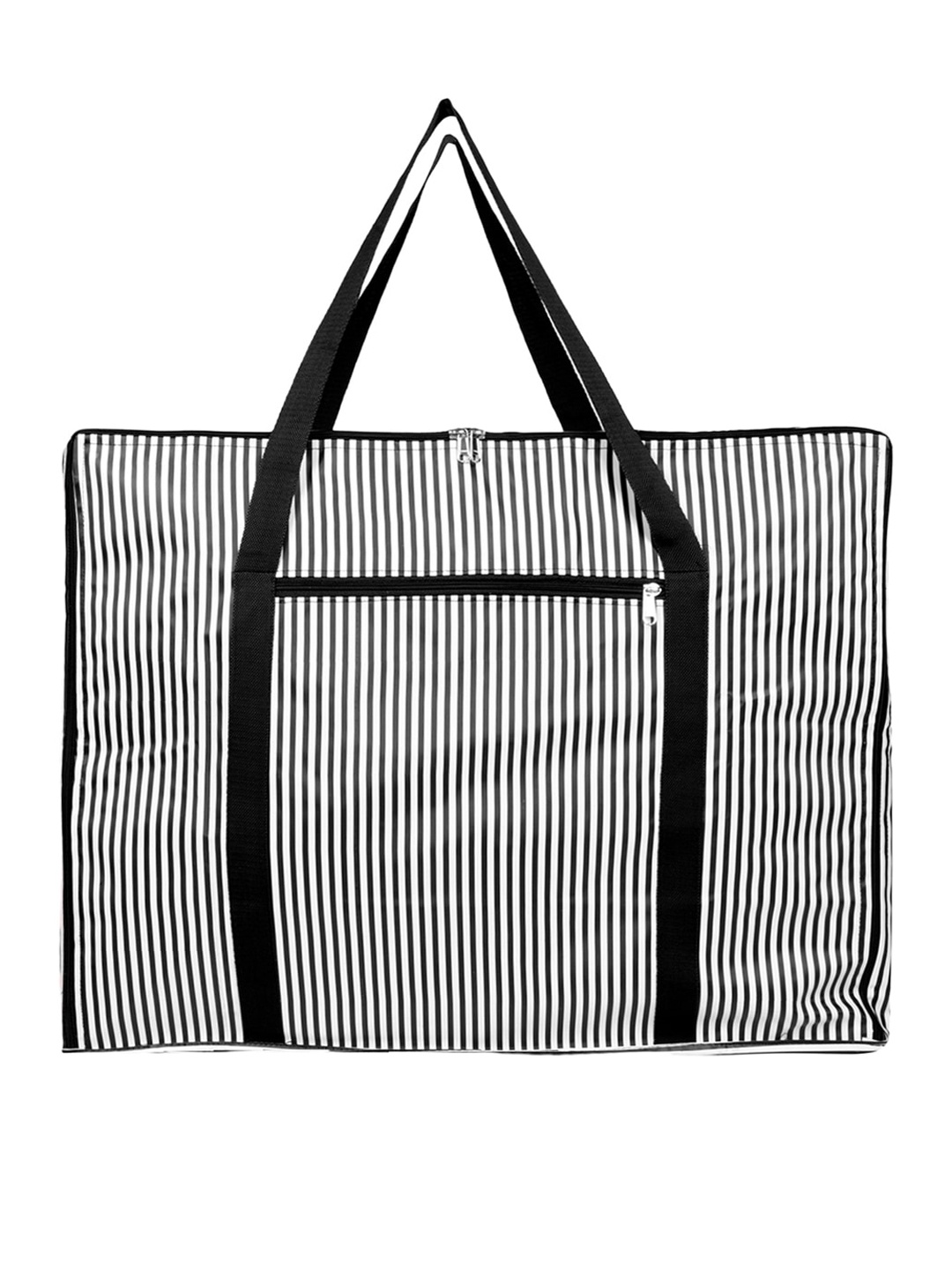 

Kuber Industries Black Striped Storage Bag Organiser