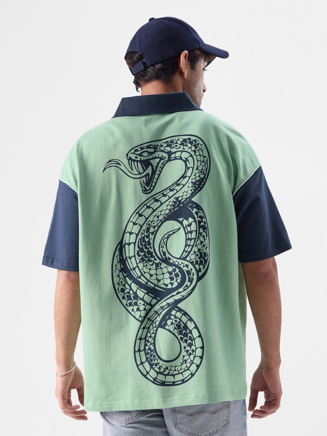

The Souled Store Harry Potter Slytherin Printed Oversized Cotton T-shirt, Green
