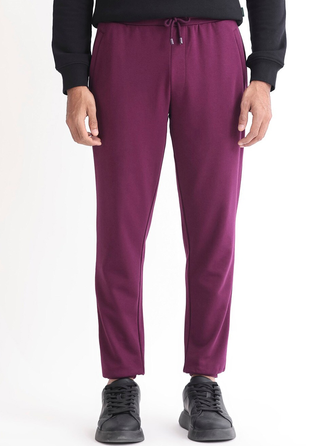 

RARE RABBIT Men Matsu Regular Fit Mid-Rise Cotton Jogger, Purple