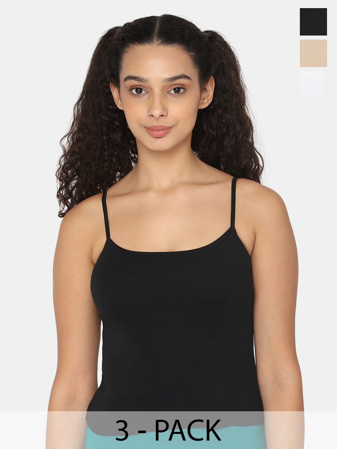 

intimacy LINGERIE Set Of 3 Solid Camisoles, Black