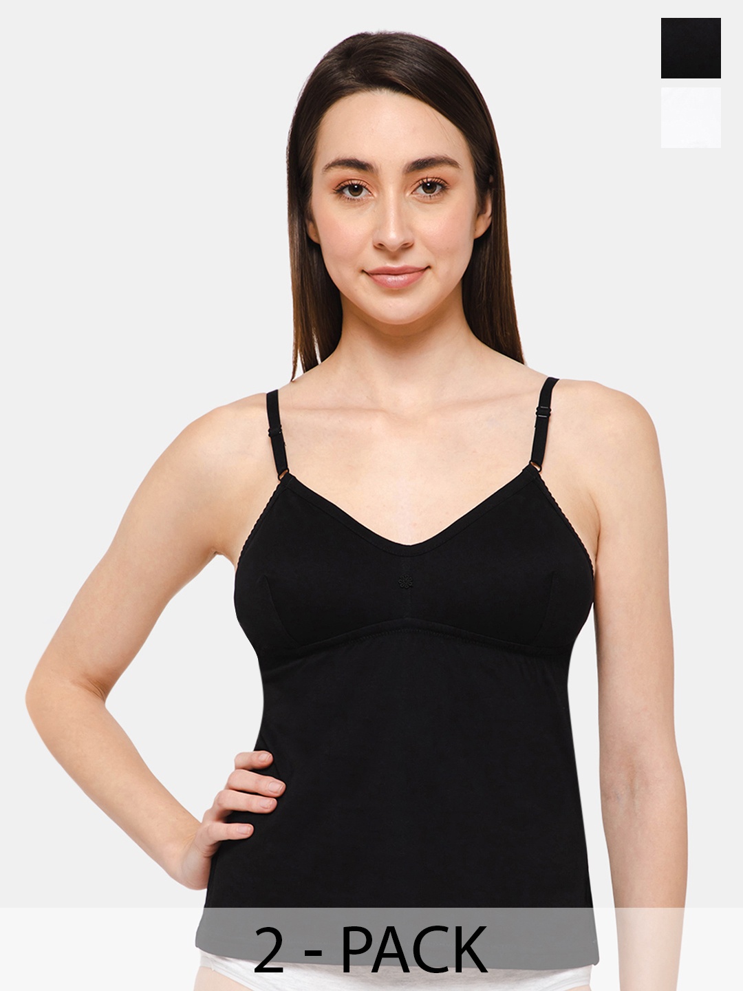 

intimacy LINGERIE Set Of 2 Solid Camisoles, Black