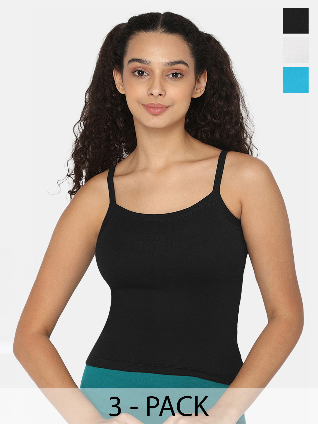 

intimacy LINGERIE Set Of 3 Solid Camisoles, Black