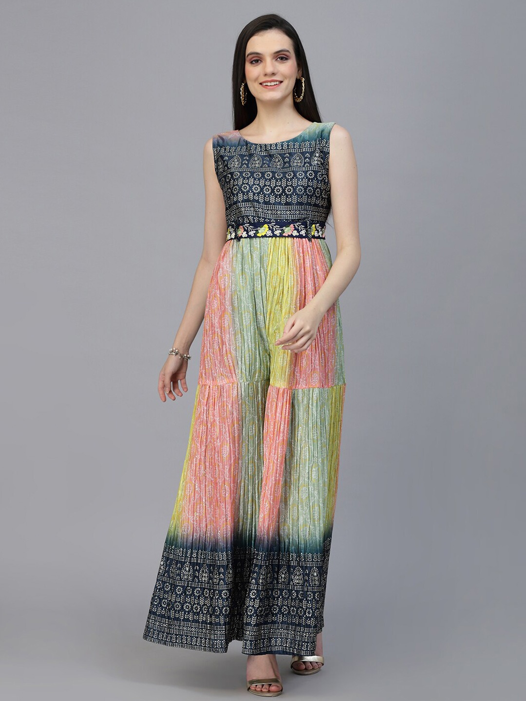 

KALINI Striped Culotte Jumpsuit, Blue
