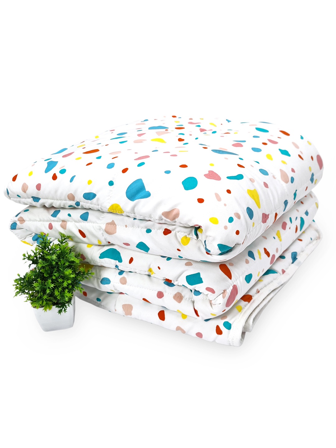 

Divine Casa White & Blue Heavy Winter Cotton 150 GSM Single Bed Blanket