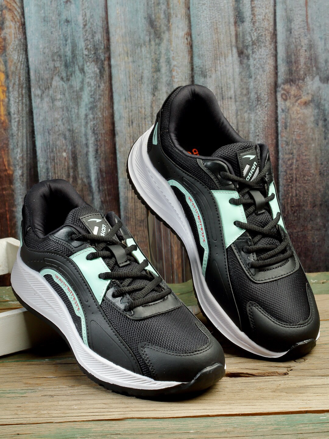 

ASIAN Men TURBO-03 Mesh Running Shoes, Black