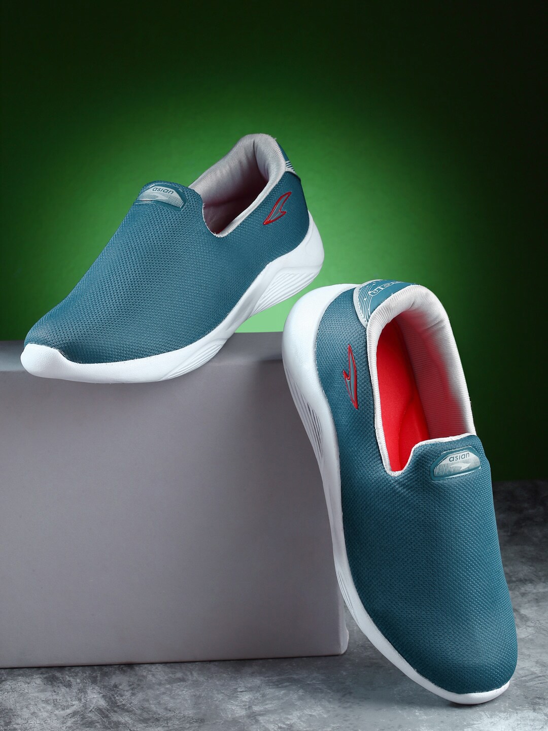 

ASIAN Men Superwalk-15 Slip-On Walking Shoes, Teal