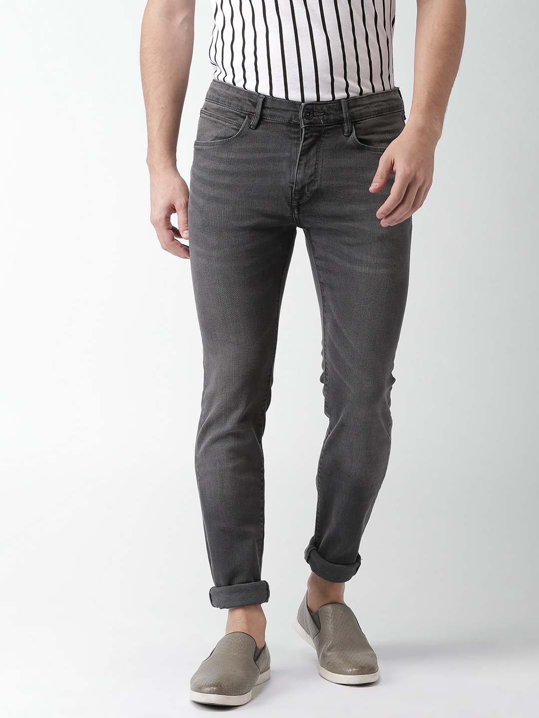 

Celio Men Grey Skinny Fit Mid-Rise Clean Look Stretchable Jeans