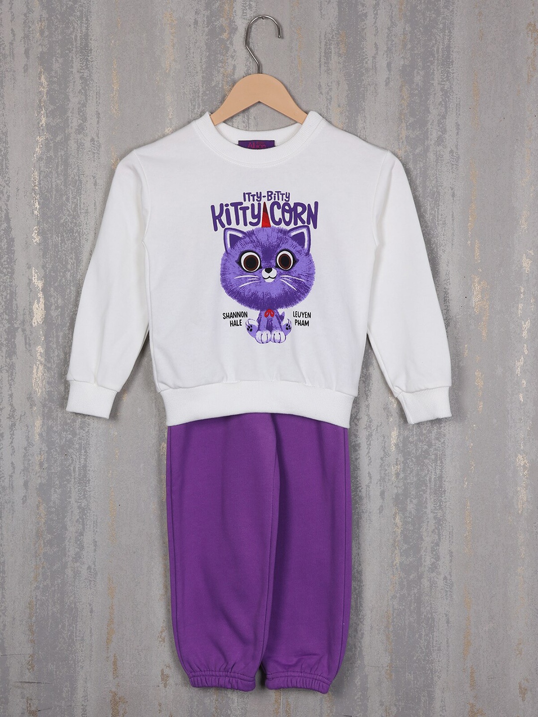 

Albion Girls Graphic Printed Cotton Wool Tracksuit, White