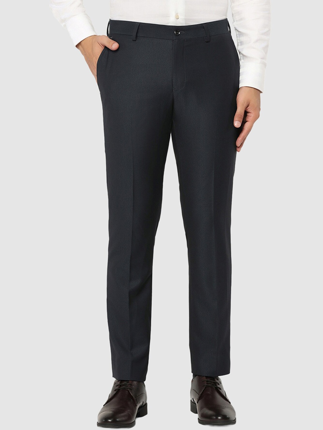 

Blackberrys Men Slim Fit Formal Trousers, Navy blue