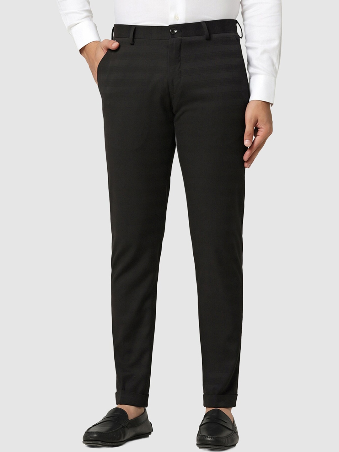 

Blackberrys Men Slim Fit Formal Trousers, Black