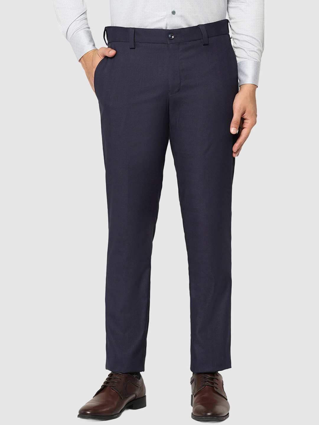 

Blackberrys Men Slim Fit Formal Trousers, Navy blue