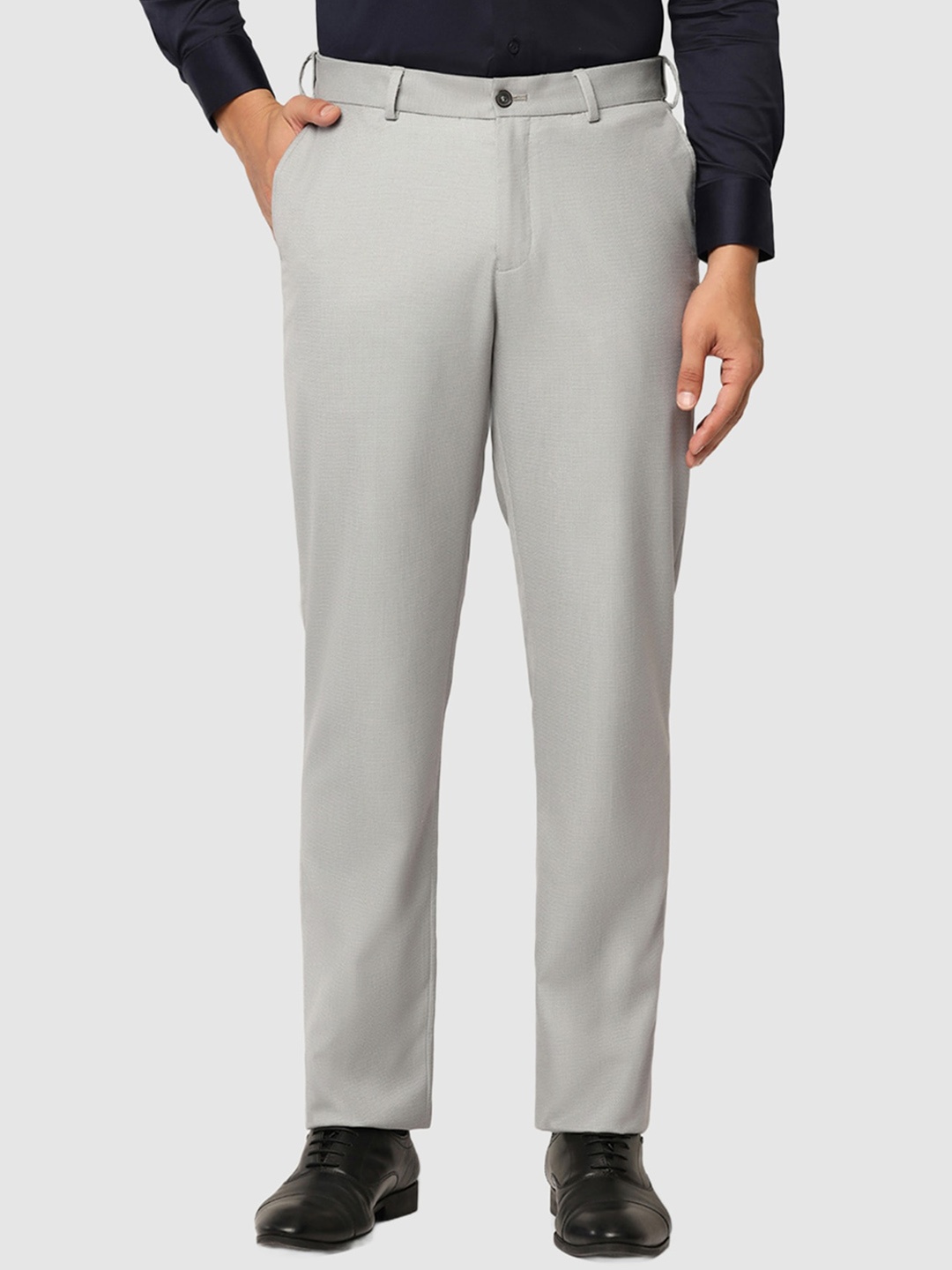 

Blackberrys Men Slim Fit Formal Trousers, Grey