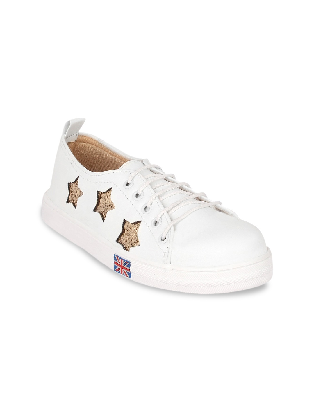 

COOL WINGS Women Embellished Lace-Up Sneakers, White