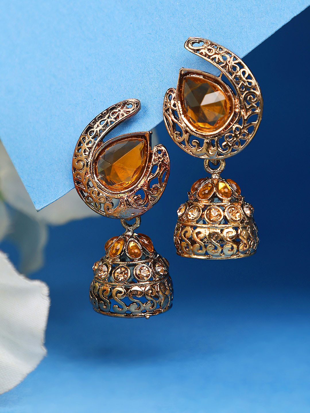 

ANIKAS CREATION Contemporary Jhumkas Earrings, Brown