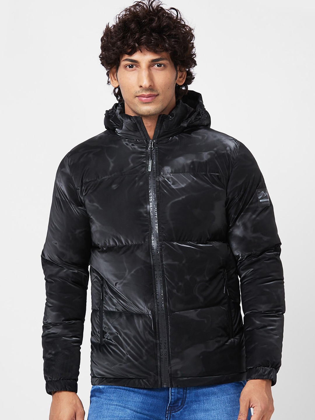 

SPYKAR Hooded Padded Jacket, Black