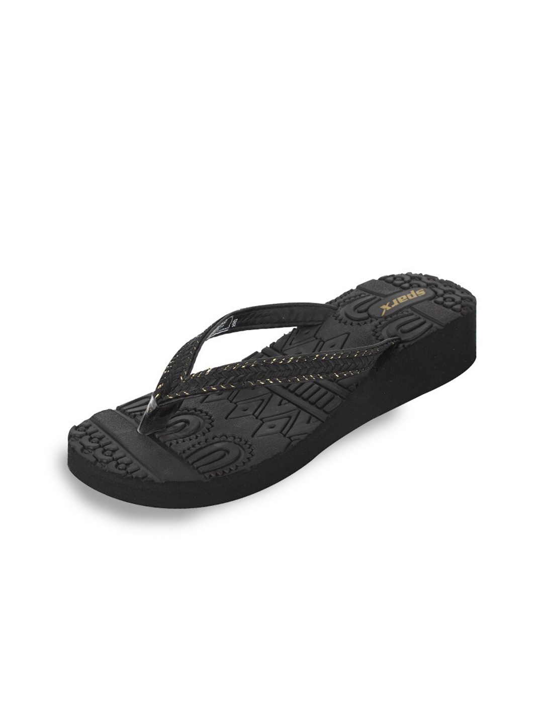 

Sparx Women Textured Thong Flip-Flops, Black