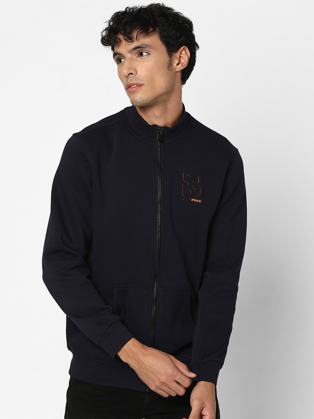 

SPYKAR Round Neck Cotton Sweatshirt, Navy blue