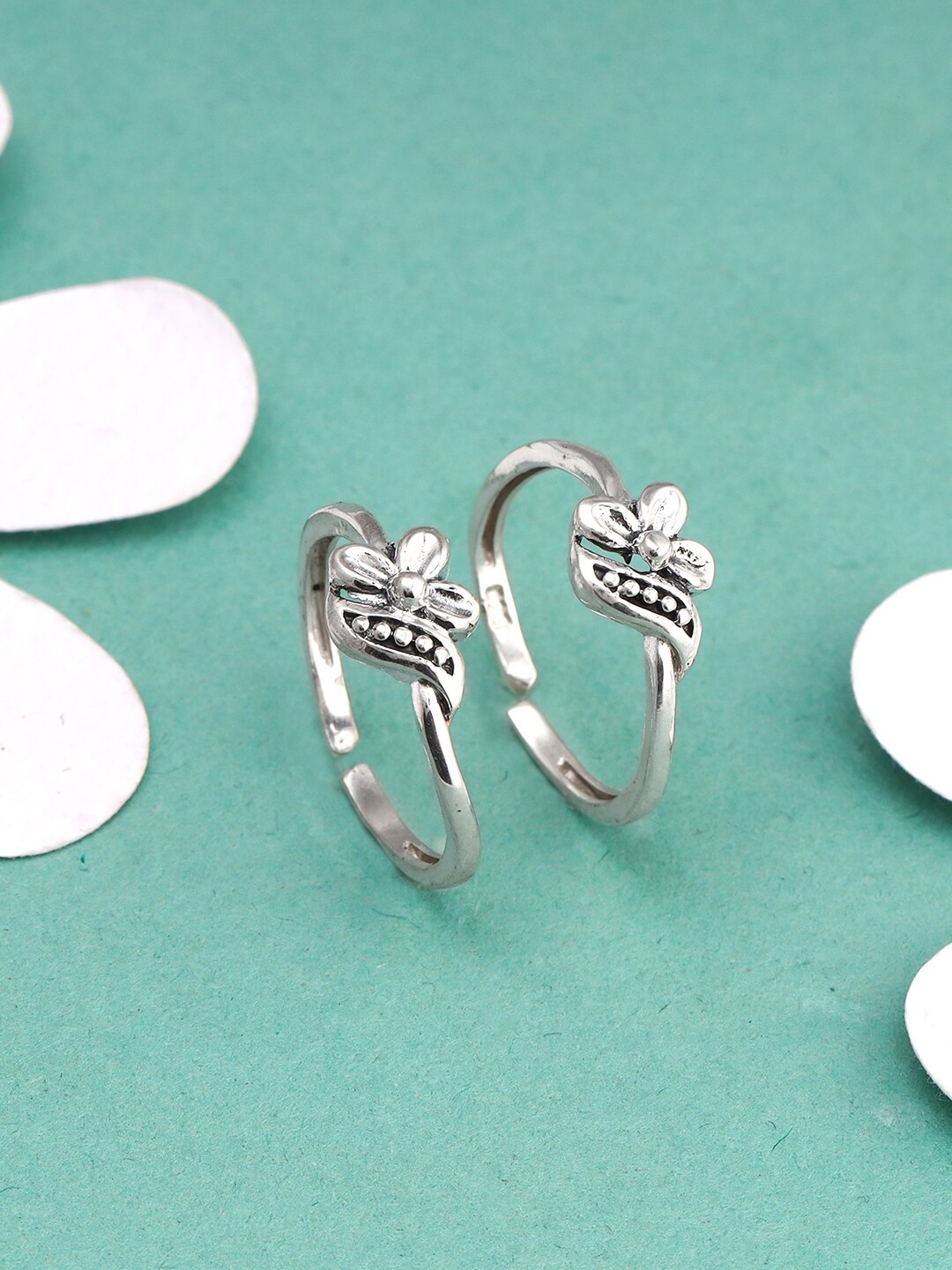 

GIVA Set of 2 Rhodium Plated Adjustable 925 Sterling Silver Toe Rings