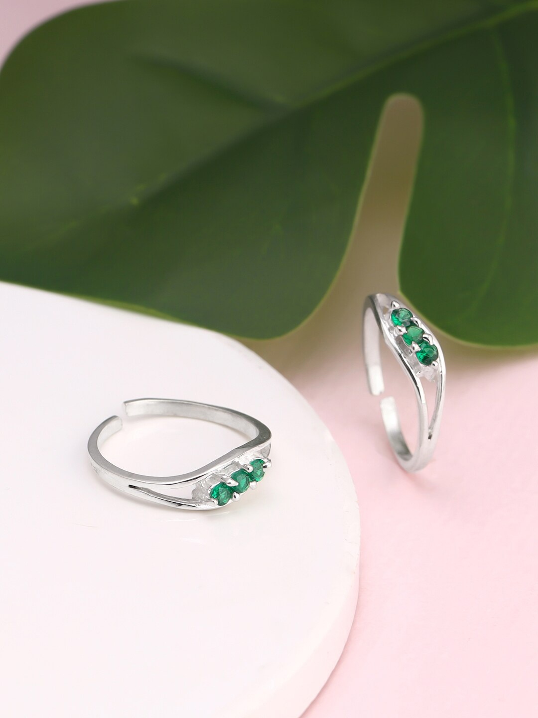 

GIVA Set of 2 Rhodium Plated Adjustable 925 Sterling Silver Toe Rings