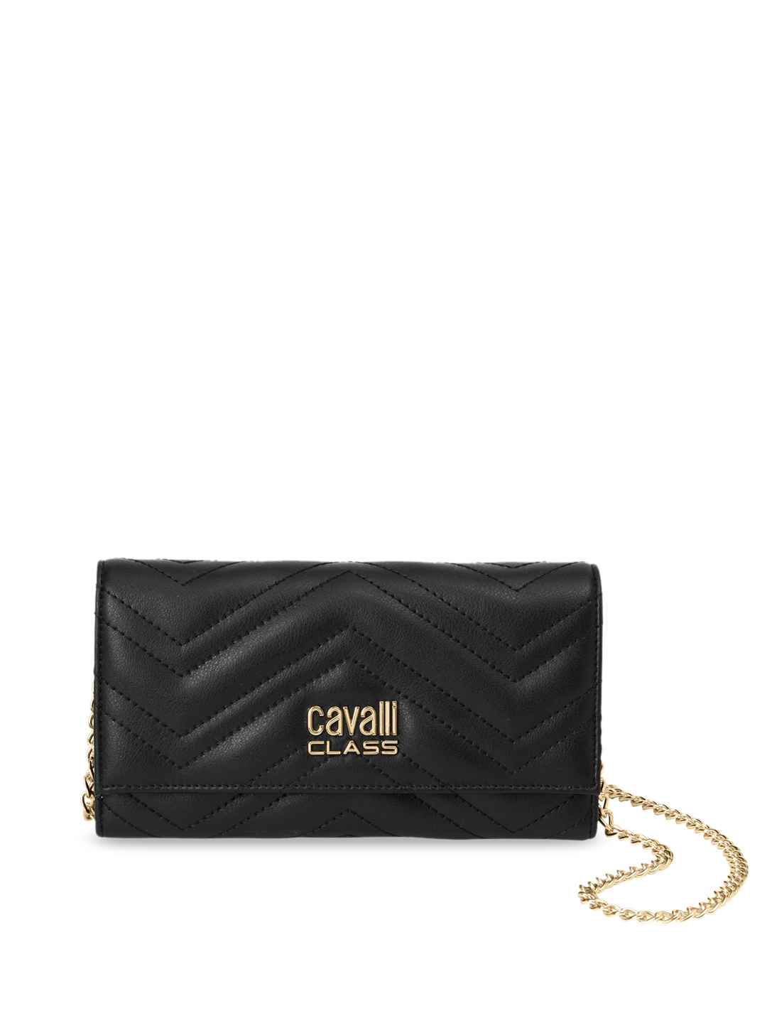 

Cavalli Class Structured Quilted Sling Bag, Black